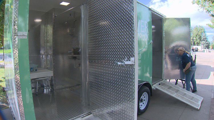 9News Homeless Shower Truck Denver